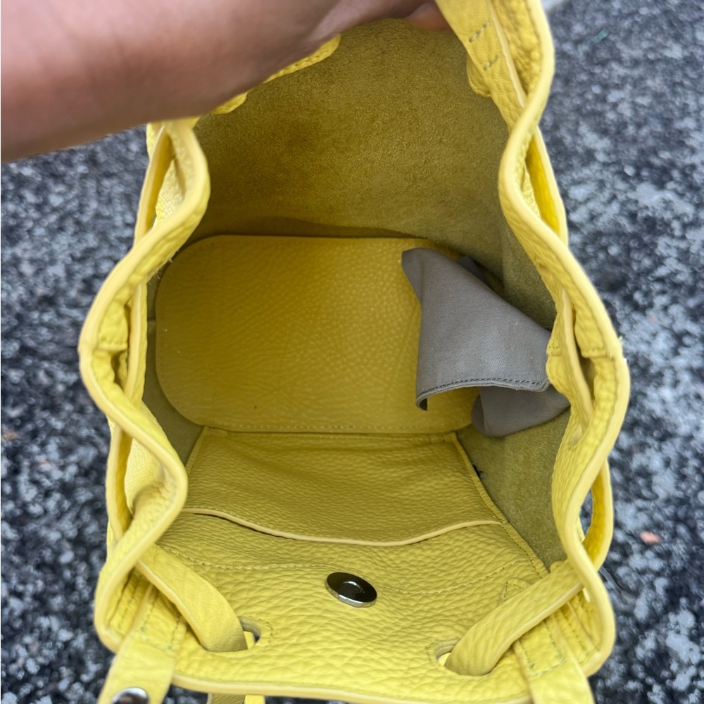 Rebecca Minkoff Yellow Pebbled Leather Backpack Bag - Picture 9 of 10